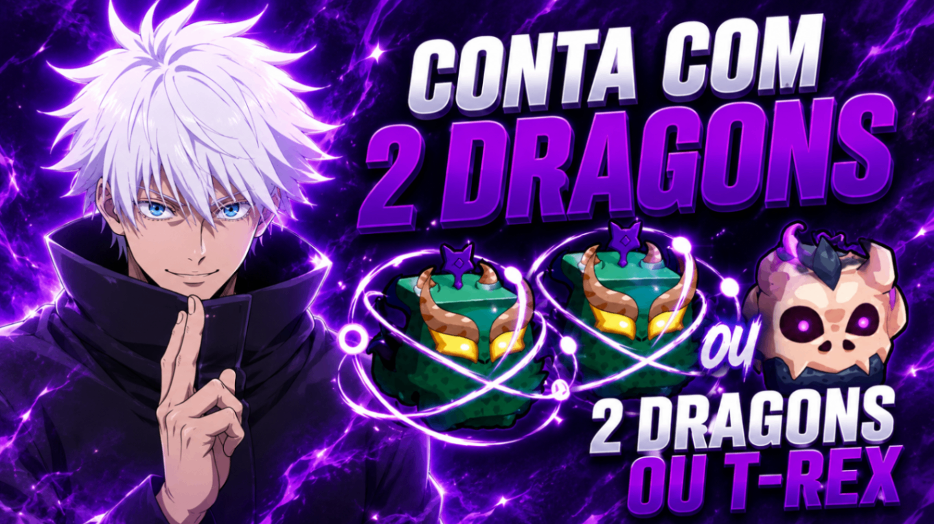CONTA COM 2x DRAGON OU T-REX 🐲🦖